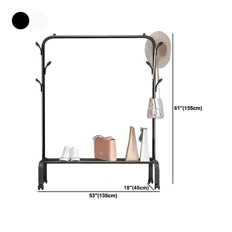 Glam Style Coat Rack Metallic Free Standing Shelve Design Coat Rack with 6 Hooks