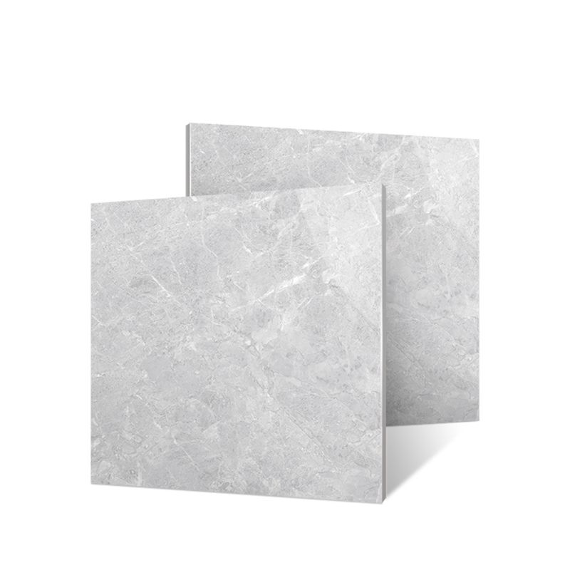 Marbling Square Floor Tile Straight Edge Slip Resistant Polished Tile