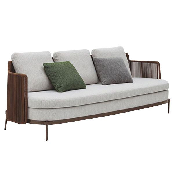 Modern Metal Patio Sofa 1 Piece Outdoor Patio Sofa with Cushions