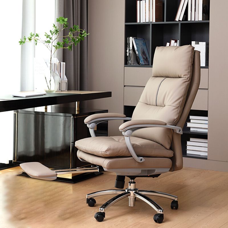 Modern Chair Leather Adjustable Seat Height Swivel Chair with Wheels