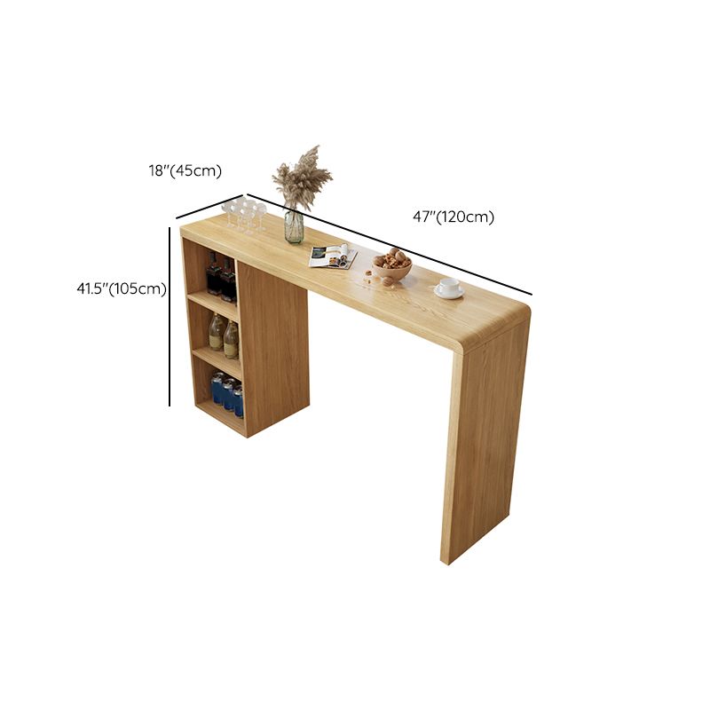 Contemporary Solid Wood Rectangle Bar Wine Table for Dining Room