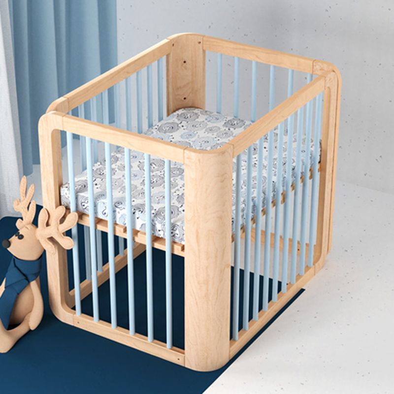 4-in-1 Folding Crib Nordic Mini Baby Crib With Mattress & Casters