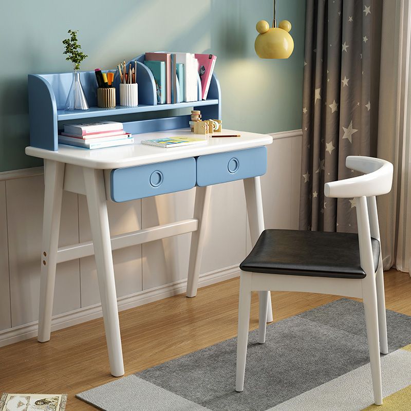 Home Kids Desk 11.7" W Solid Wood Writing Desk with Storage Drawer