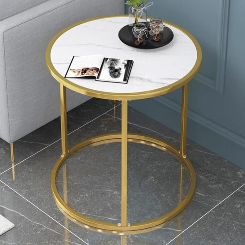 Modern Metal Frame/Cross Leg End Table Round/Rectangular Top Side Table