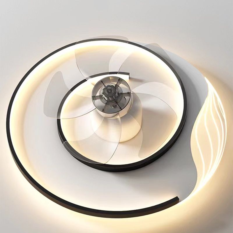 Modern Simple Ceiling Fan Lamp Geometry Shape LED Ceiling Fan Light for Bedroom