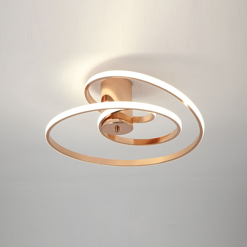 Nordic Linear Ceiling Light Aluminum Gold LED Flush Mount Light for Living Room