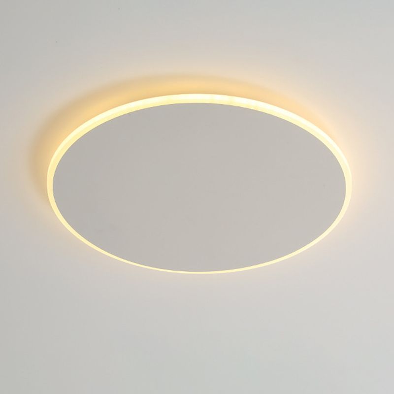 Single White Modern Flush Mount Lighting LED Ceiling Light for Bedroom