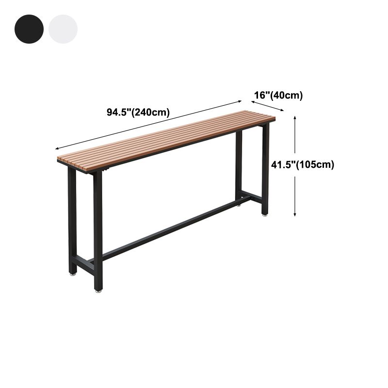 Modern Rectangle Outdoor Patio Bar Table Wood Natural Bistro Bar Height Cocktail Table