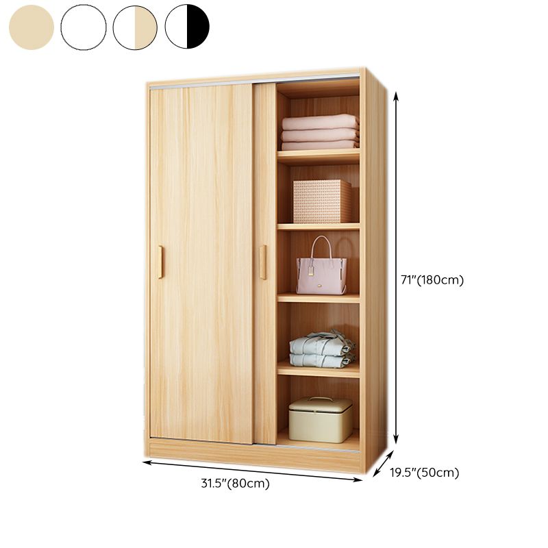 Wooden Urban Coat Locker High Gloss White Kids Closet with Sliding Barn Door