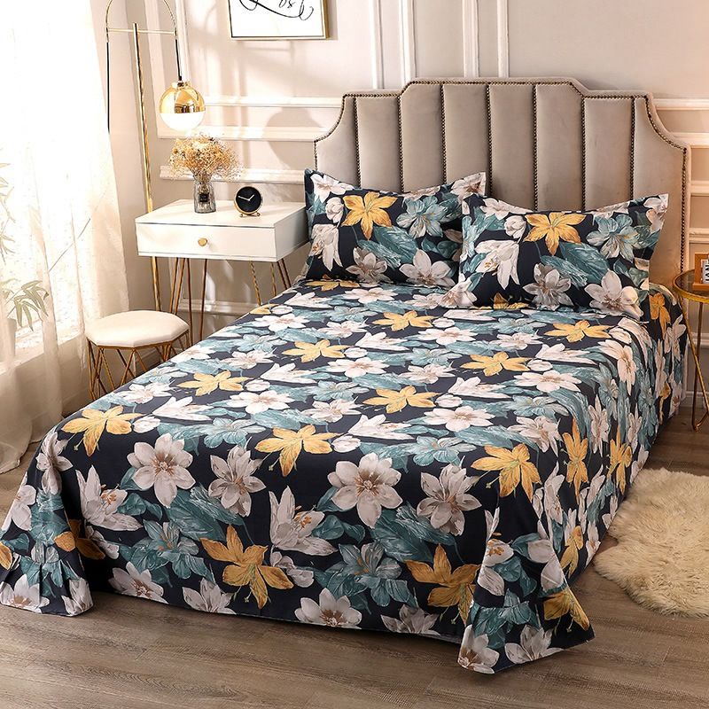 1 Piece Sheet Printing Cotton Non-Pilling Breathable Bed Sheet