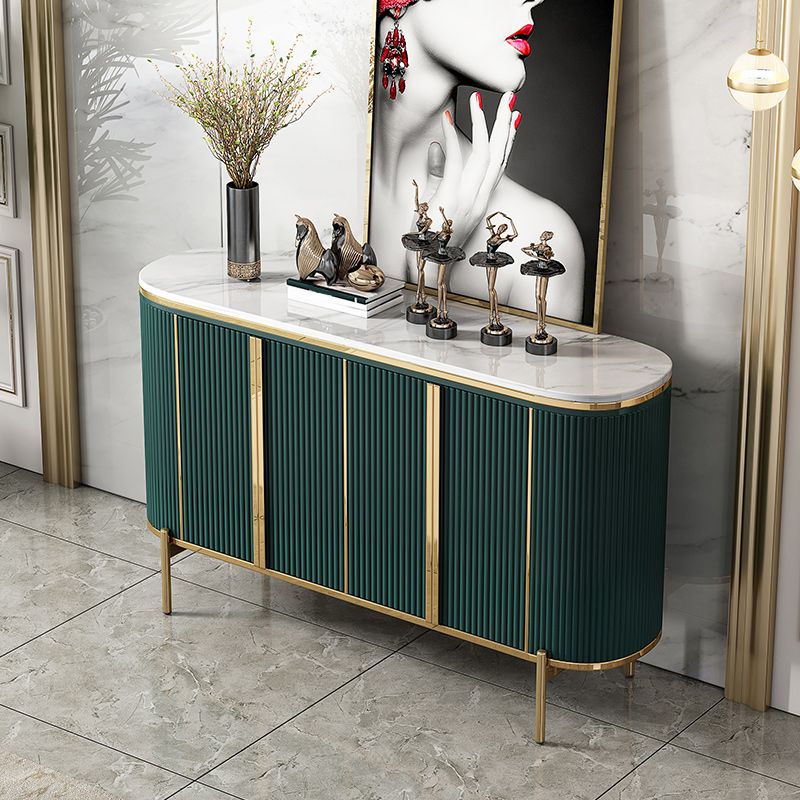 Glam Style Door Sideboard Stone Top Sideboard for Living Room