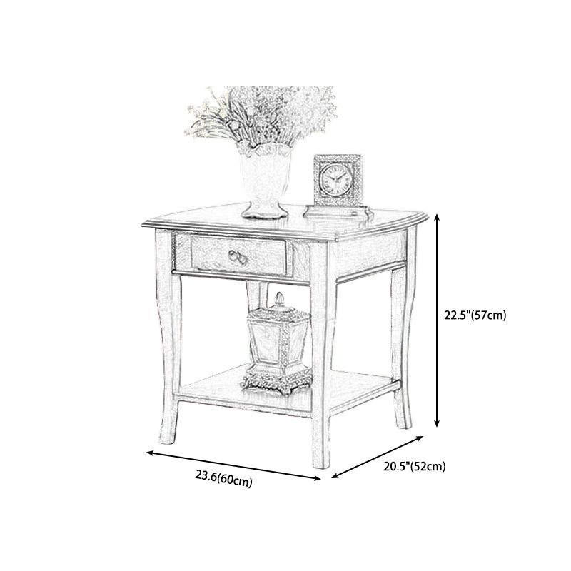 Traditional Ashwood Side End Table Lacquered Sofa End Table for Living Room