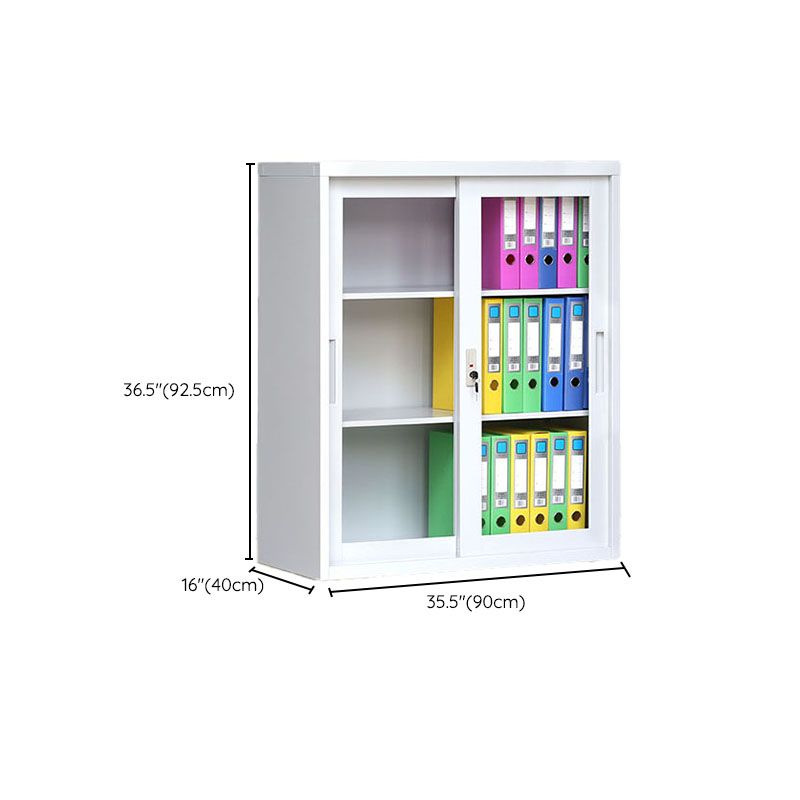 Contemporary File Cabinet Steel Frame Key Lock Lateral File Cabinet