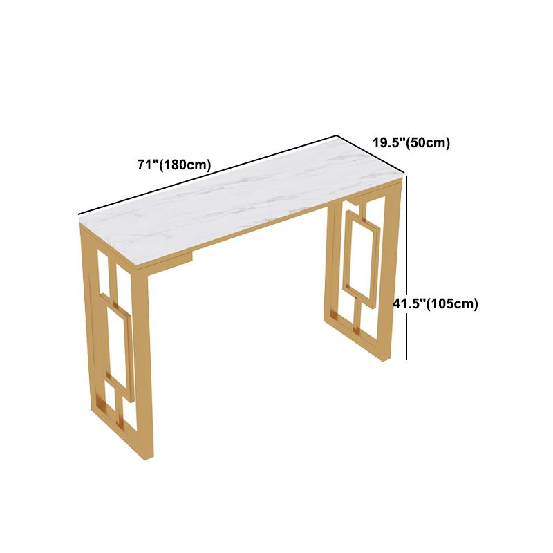 Living Room Counter Wine Table Rectangle Marble White Bar Height Pub Table