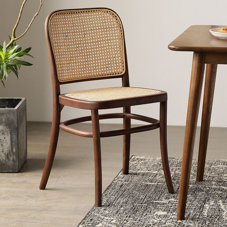 Nordic Style Armless Open Back Chairs for Home Wood Legs Dining Side Chairs