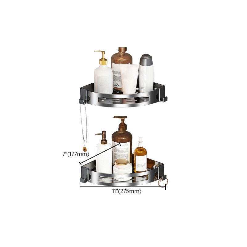 Contemporary Polished Chrome Bathroom Accessory Set with Towel Bar & Bath Shelf