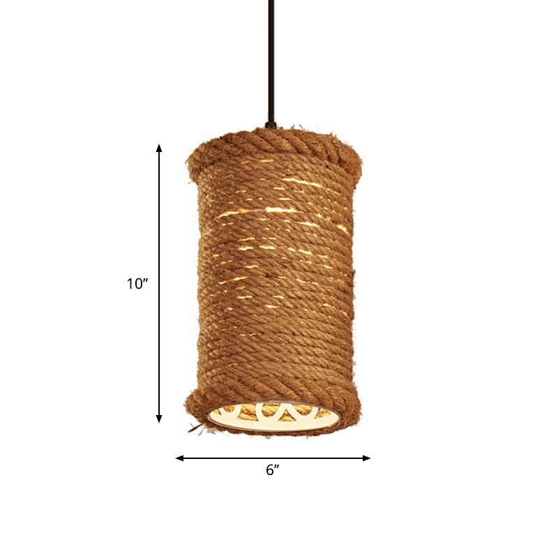 Brown Cylinder plafond pendent de style ferme de style 1