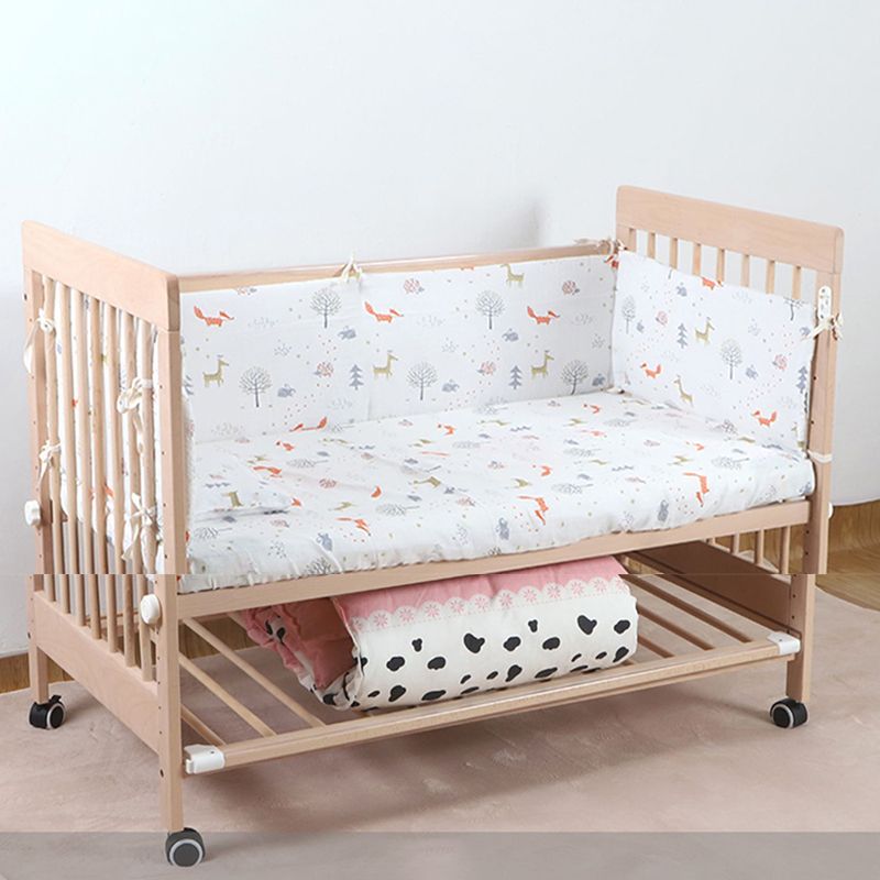 Convertible Baby Crib Wood Nursery Bed with Adjustable Height