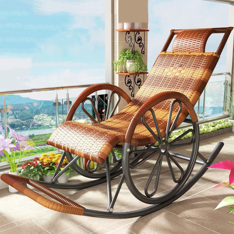 Lounge Iron Base Single Rocking Chair Leisure Chaise Lazy Chair for Balcony