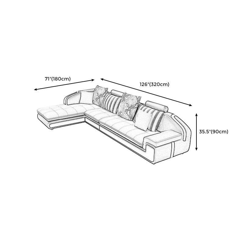 Contemporary Light Gray Sectional with Removable Cushions for Living Room