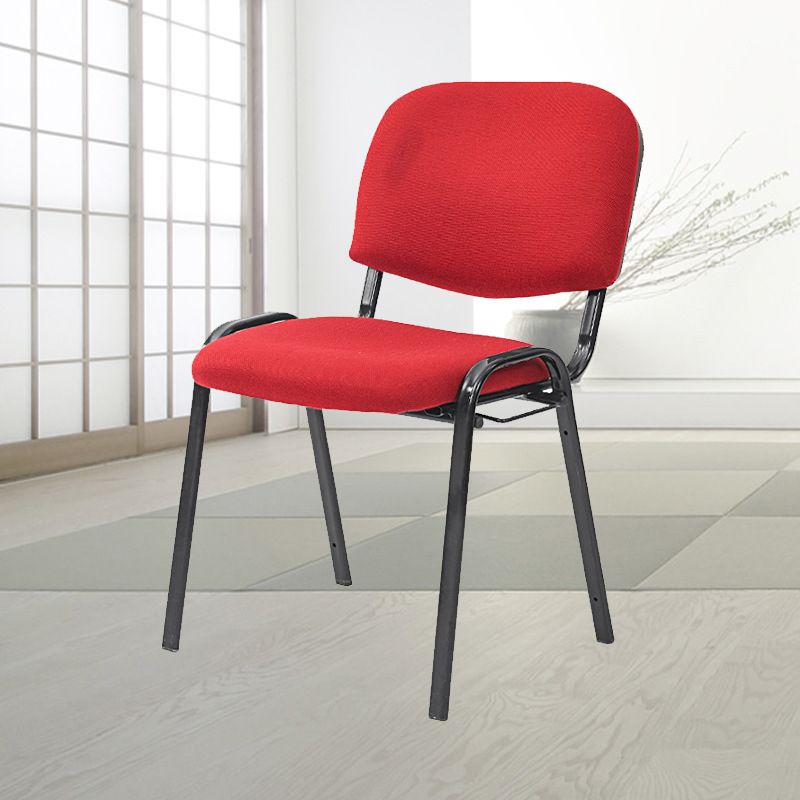 Armless Conference Chair Mid Back Modern Office Chair with Metal Legs