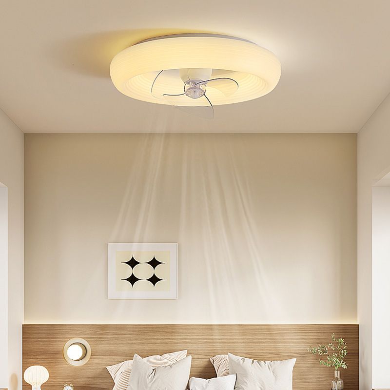 3-Blade White Ceiling Fan Modernism LED Fan with Light for Home