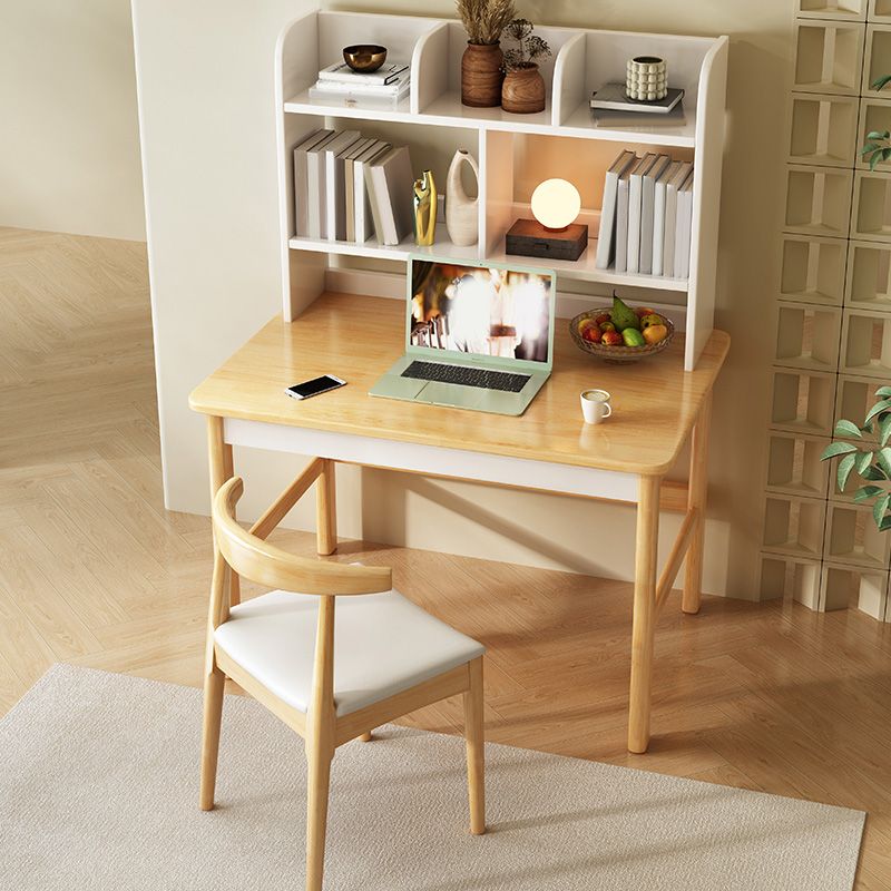 Solid Wood Writing Desk and Chair Set Kids Desks in Light Wood