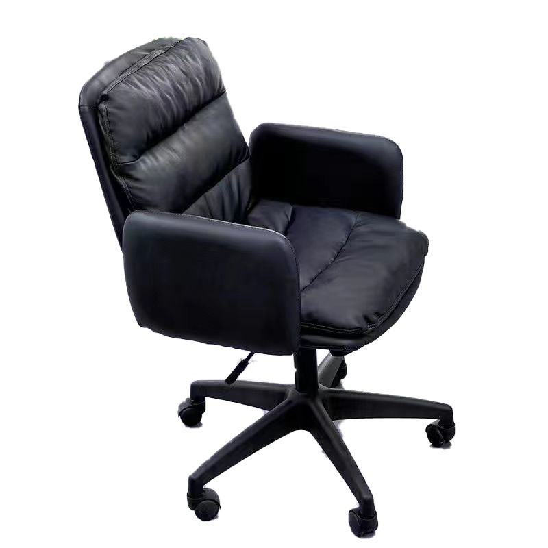 Modern Office Chair Black Nylon Frame Swivel Computer Desk Chair with Padded Arms