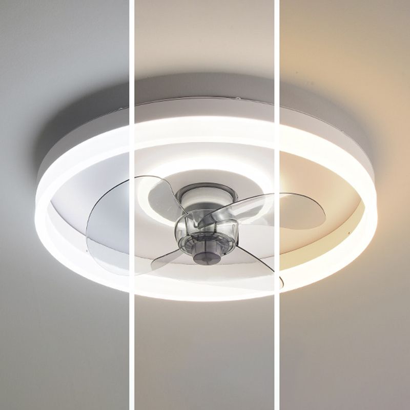 3-Blade LED Ceiling Fan Modernism White Fan with Light for Home