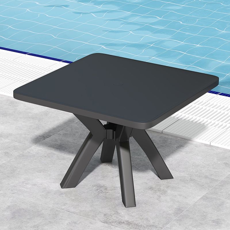 Waterproof Courtyard Table Modern Square Shape Plastic Outdoor Table