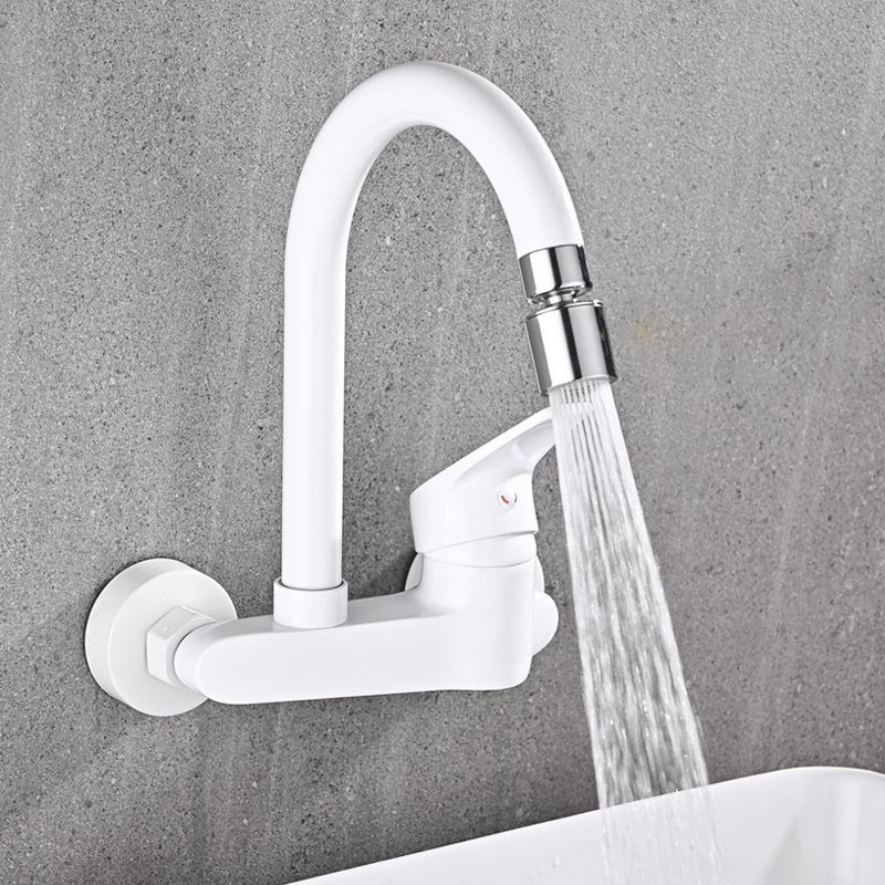 Modern Wall Mounted Single Rotary Switch Kitchen Faucet High Profile Faucet