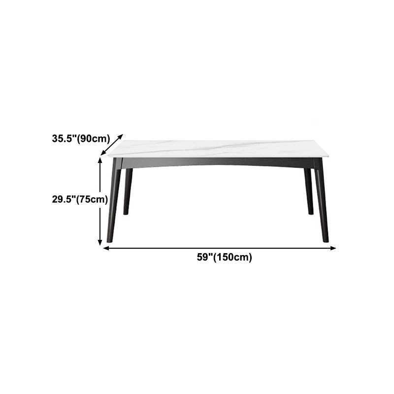 Modern White Dining Table with 4 Legs Rectangle Slate Dining Table