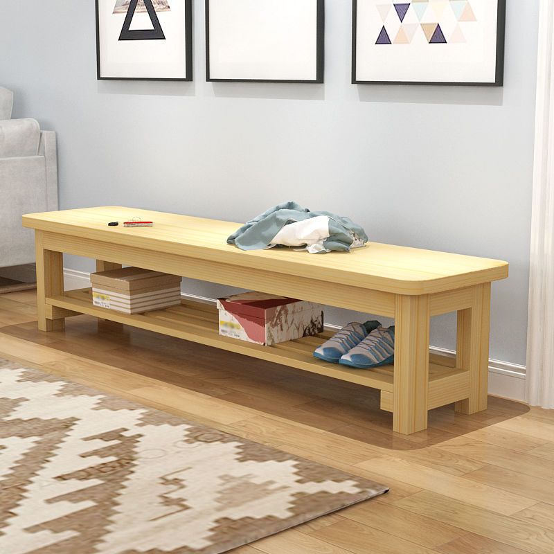 11.8" Wide Modern Entryway and Bedroom Bench Solid Wood Pine Bench with Legs