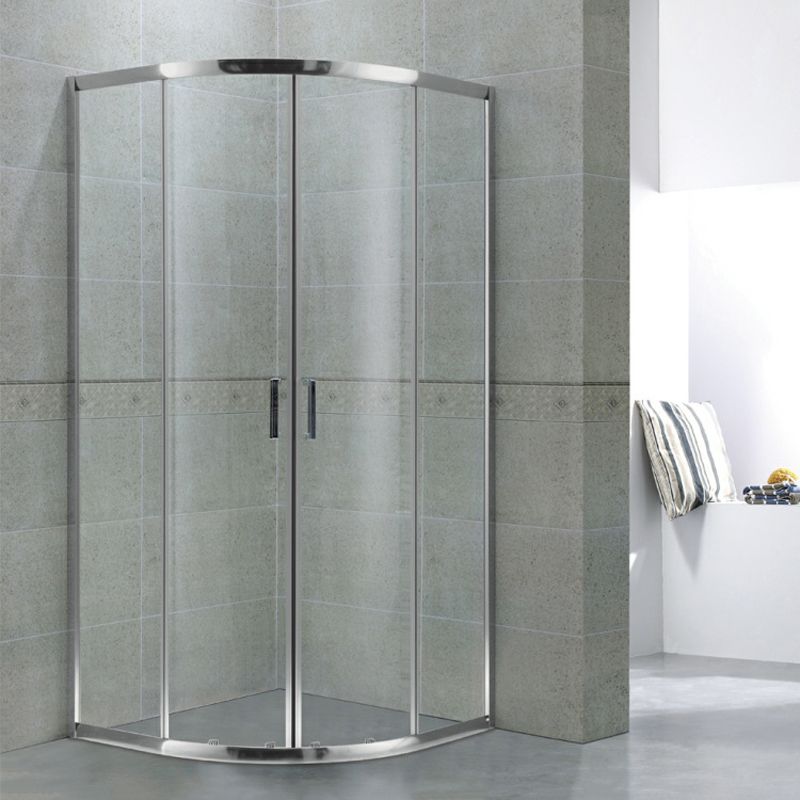 Corner Shower Enclosure Double Sliding Tempered Glass Shower Enclosure