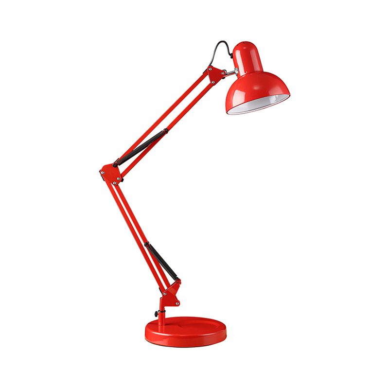 Dome Shade Task Desk Lamp Modernism Style Metal 1 Head Bedroom Reading Light in Green/Red