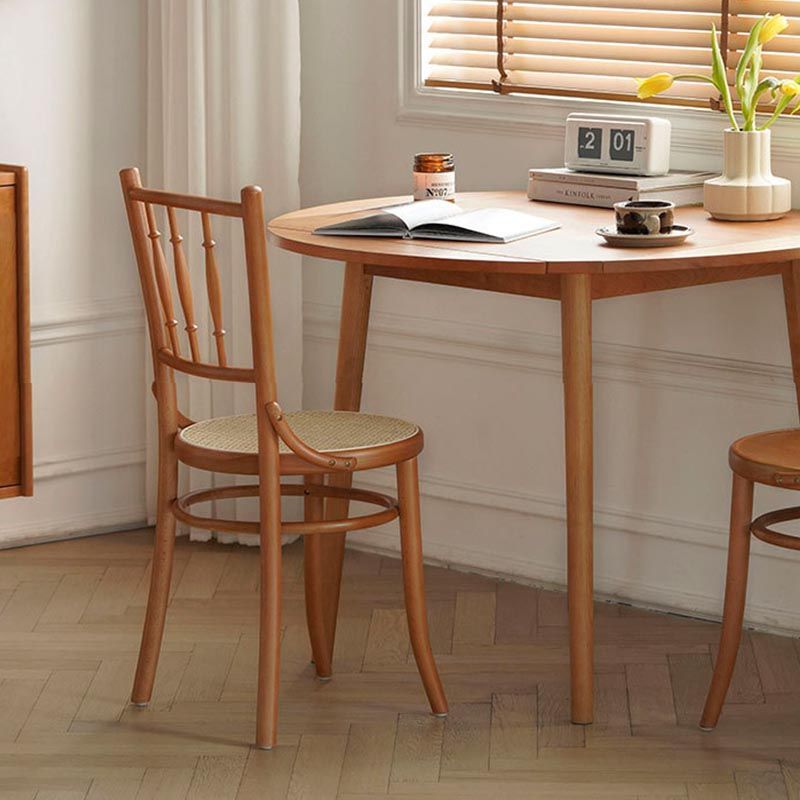 Wood Dining Side Chair Traditional Slat Back Side Chair for Home