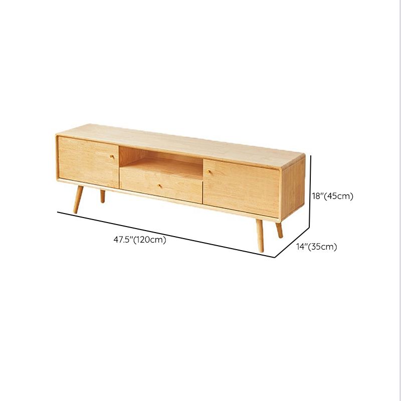 Solid Wood TV Media Console Contemporary TV Media Stand for Living Room