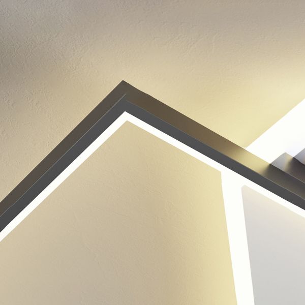 Acrylic 2-Light Ceiling Light in Modern Style Geometric Flush Mounted in Black and White