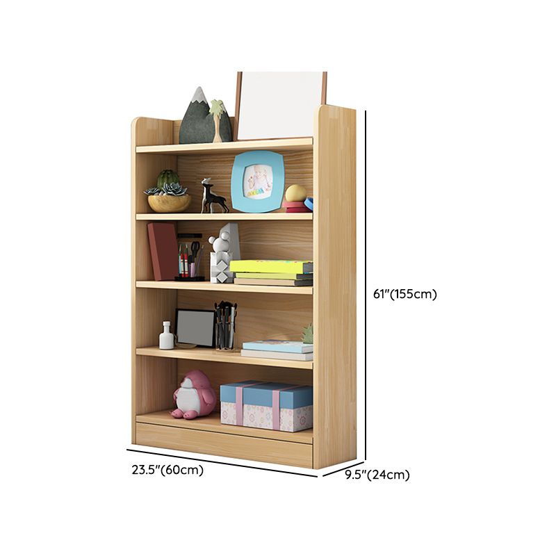 Scandinavian Book Shelf Freestanding Cubby Storage Bookcase in Pine