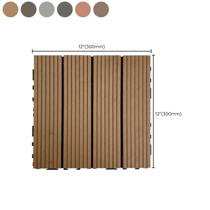 Outdoor Patio Decktile 11.8" x 11.8" Composite Decking Tiles