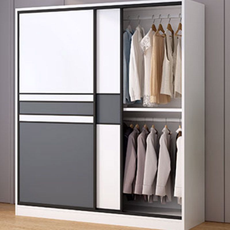 Urban Wardrobe Armoire with Shelves Manufactured Wood Wardrobe Closet