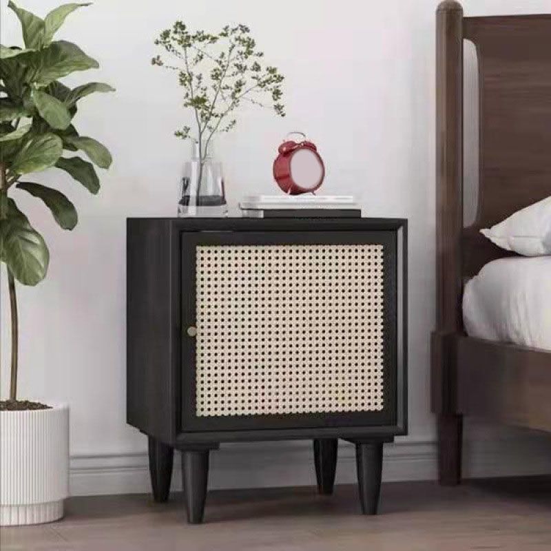 1 Door Standard Kids Nightstand Solid Wood End Table for Nursery