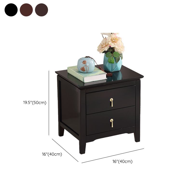 Drawer Storage Traditional Accent Table Nightstand Antique Finish Bed Nightstand