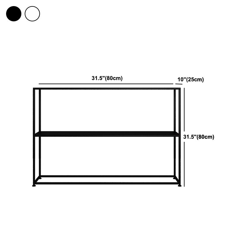 Contemporary Iron Craft Console Sofa Table Rectangle End Table with Shelves for Hall