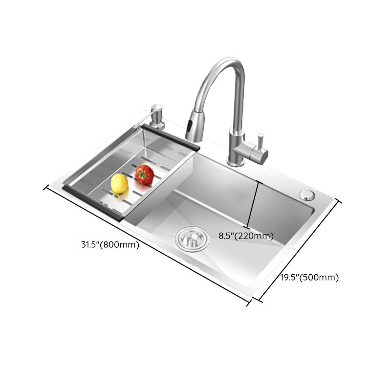 Modern Style Kitchen Sink Overflow Hole Design Drop-In Kitchen Sink with Soundproofing