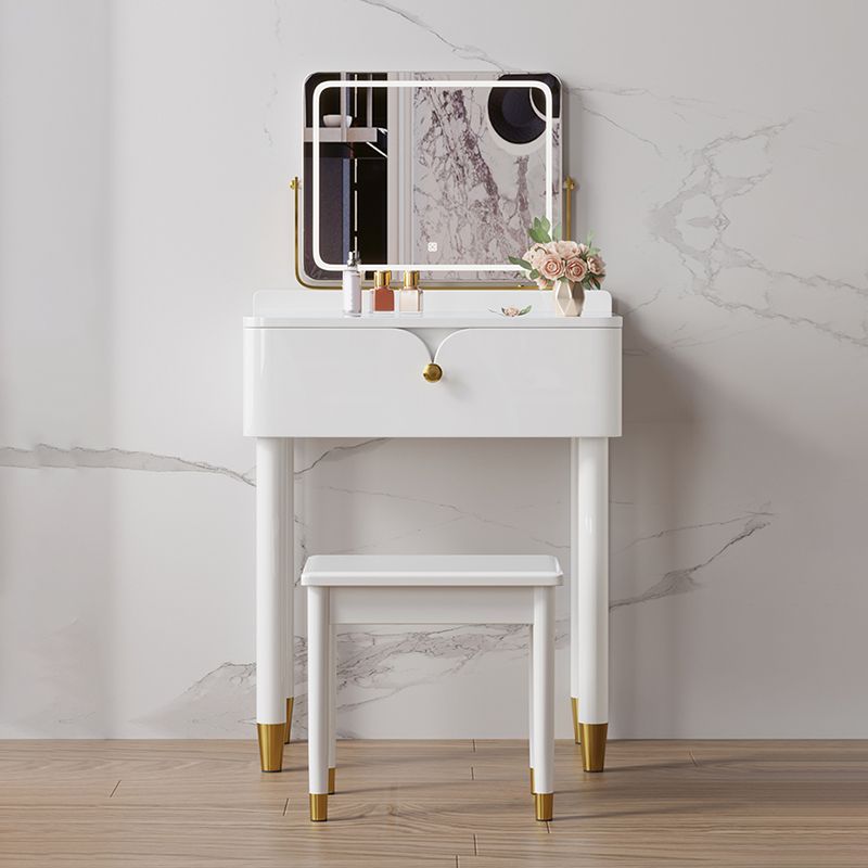 Modern Style Solid Wood Frame Vanity Table Metal Base Dressing Table