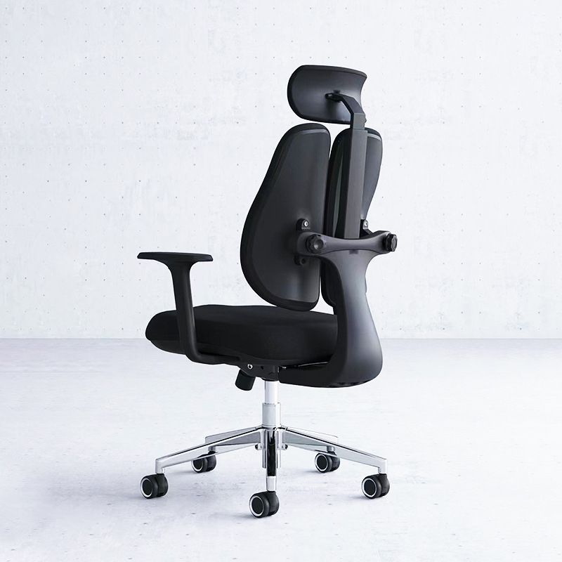 Modern Desk Chair Mesh Computer Chair Mid-Back Chair in Gray/Black