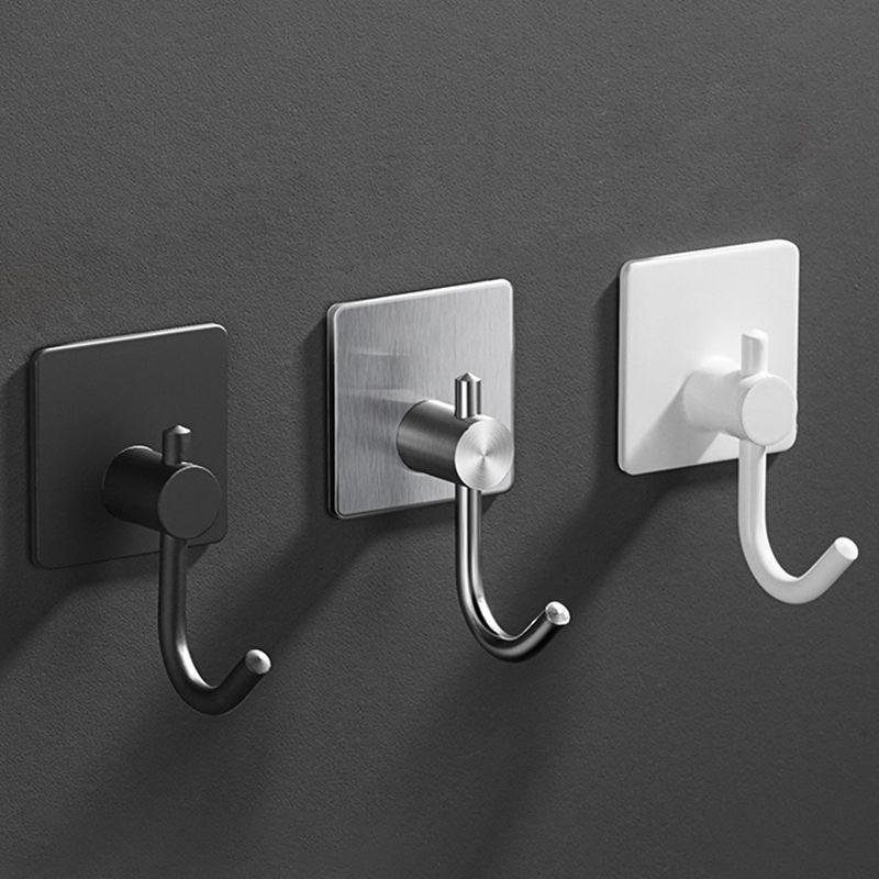 Minimalistic Bathroom Accessory Set Modern Matte Grey Robe Hooks