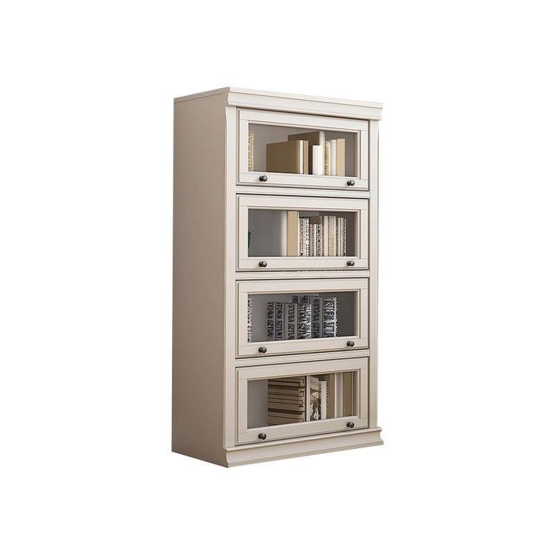 Contemporary Wooden Shelf Bookcase Pure White Standard Shelf for Study Room