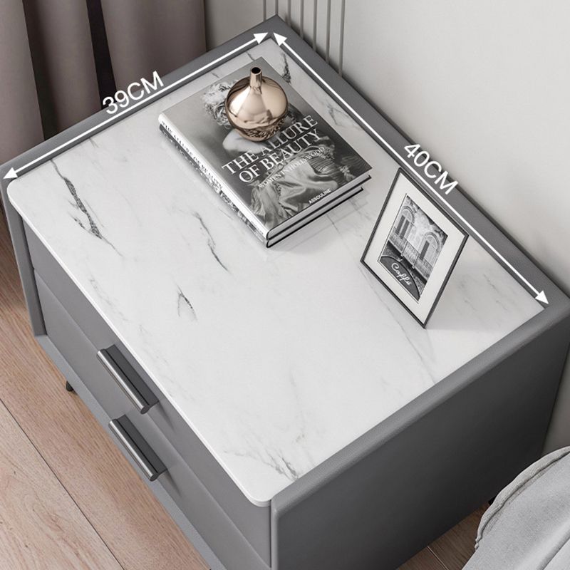 Modern Drawer Storage Accent Table Nightstand Antique Finish Bed Nightstand